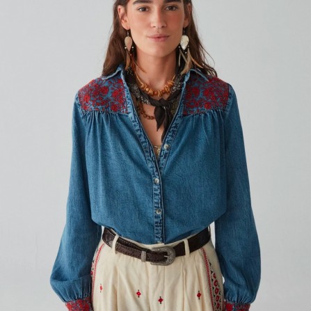 Blouse MAISON HOTEL West Denim Phoebe Blue Moon